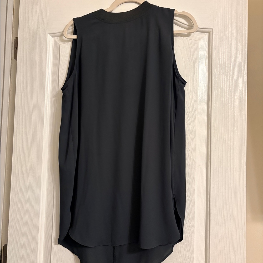 LOFT Sleeveless dark forest green Blouse